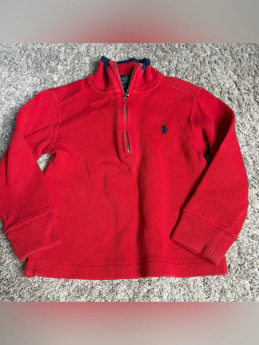 Polo Ralph Lauren Quarter-Zip Sweater 2T red toddler baby half-zip pullover